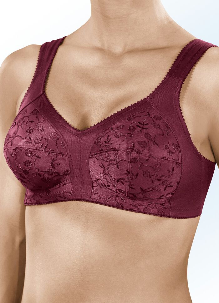 Format BH mit floral bestickten Cups BORDEAUX