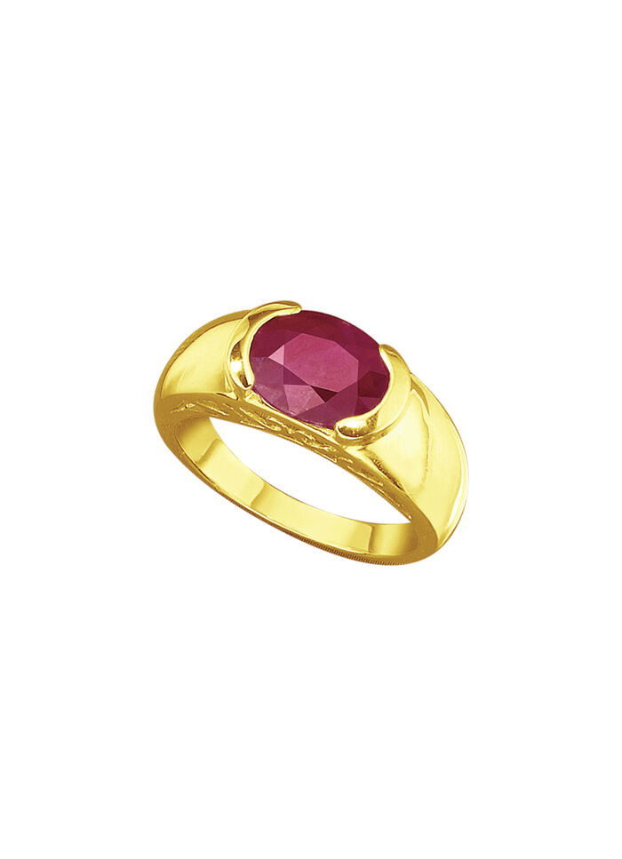 Schwerer Partnerring mit echtem Rubin 