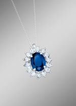 Anh&auml;nger mit echt Safir und Diamanten 