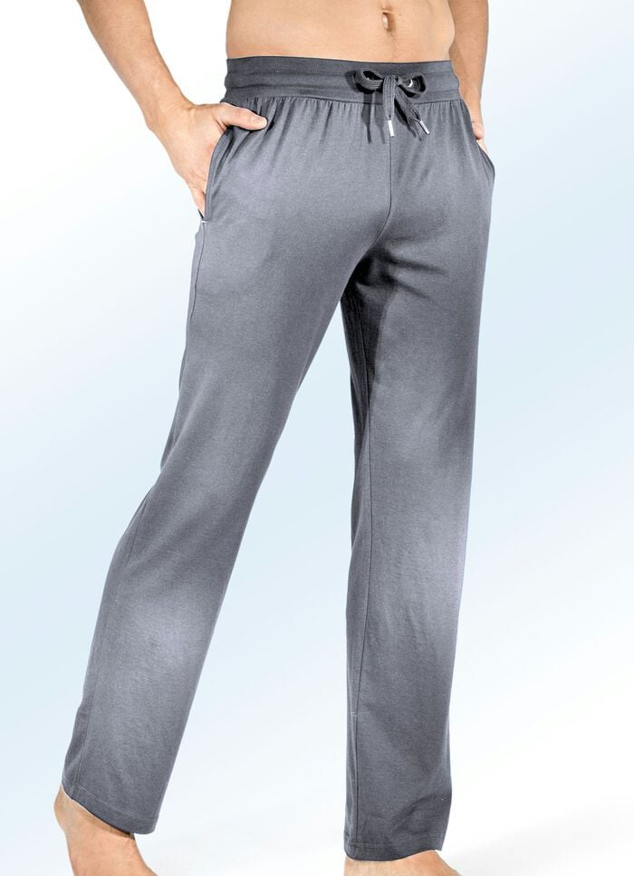 Zweierpack Schlaf- und Freizeithosen, lang, mit Durchzugsband und Seitentaschen 1X MARINE, 1X GRAFIT