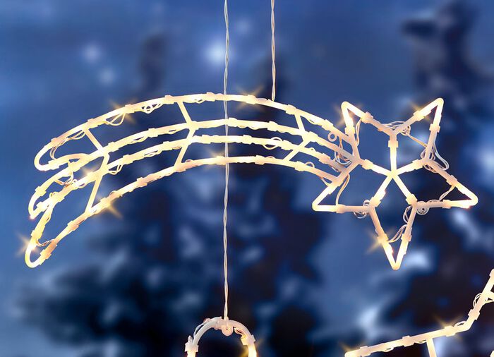 Beleuchtete Fensterdekorationen, batteriebetrieben WEISS