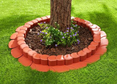 Flexi-Rasenkante, 8er-Set, mit Fahrspur 