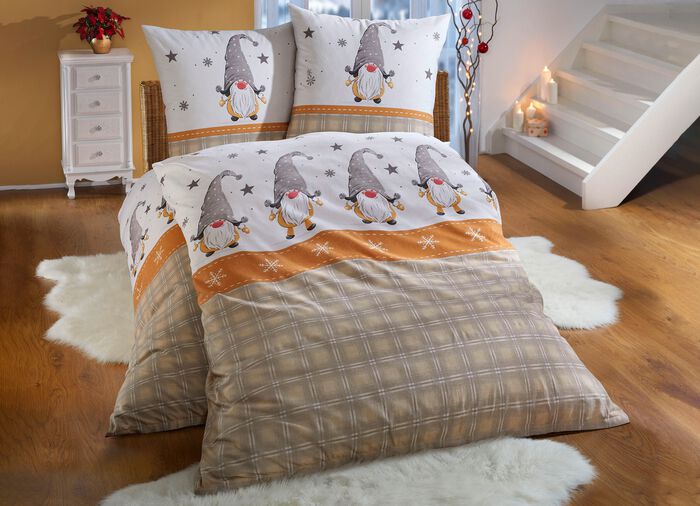 Biber Bettw&auml;sche-Garnitur von Bierbaum BEIGE