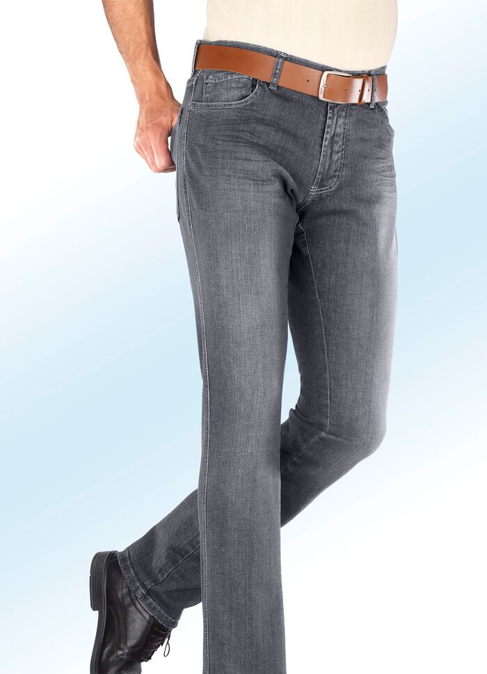 Jeans von "Francesco Botti" mit Dehnbund in 3 Farben GRAU