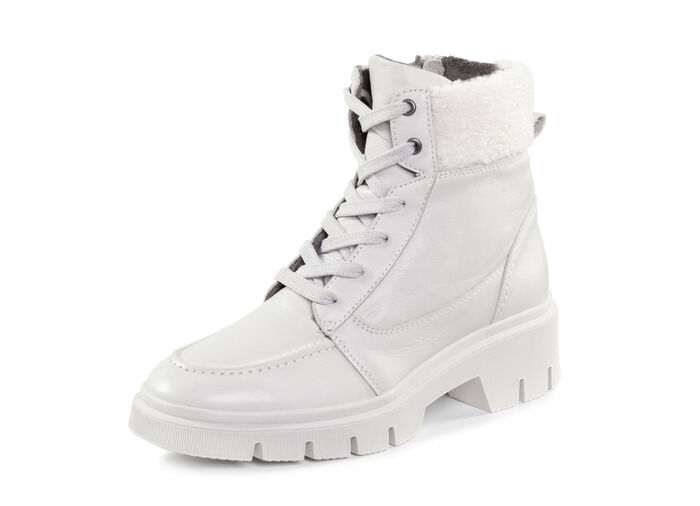 ELENA EDEN Schn&uuml;r-Stiefelette mit kuscheligem Teddy-Kragen EISGRAU