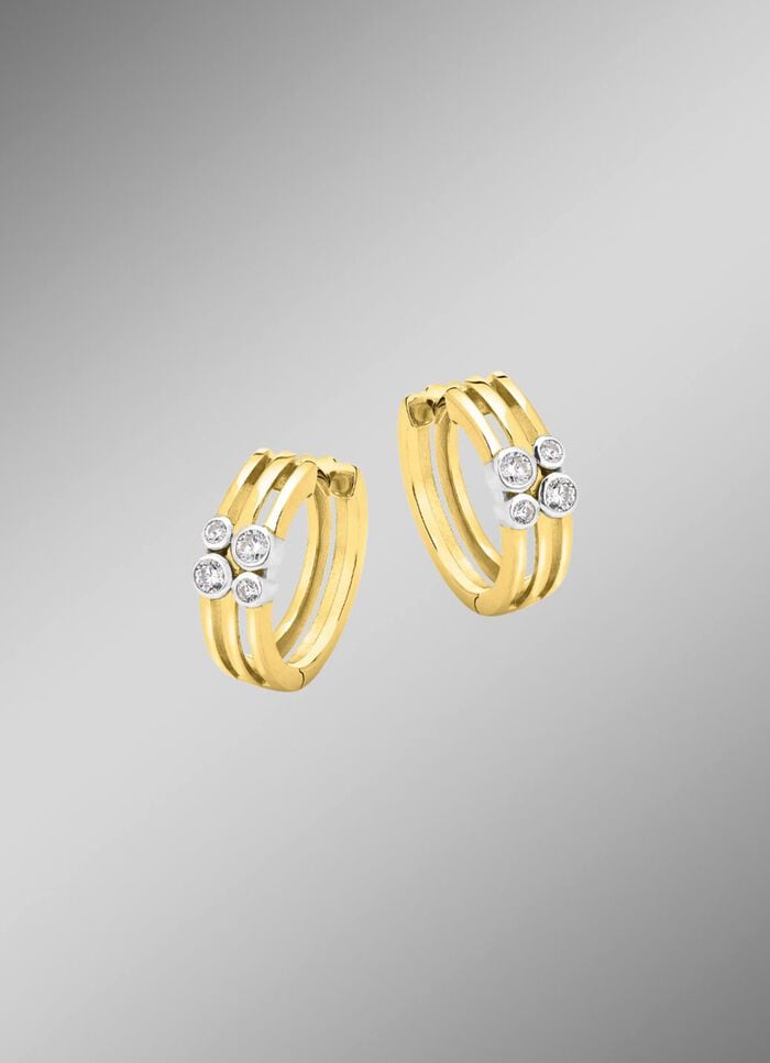 Elegante Klappcreolen mit synth. Zirkonia 