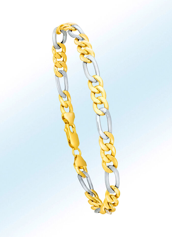 Hochwertiges Figaroketten-Armband in Bicolor 
