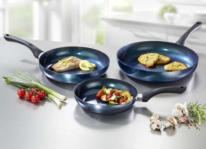Meteor Pfannen-Set mit megaharter Diamant-Keramik-Antihaft-Premiumbeschichtung 