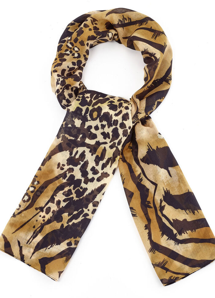 Schal mit diversen Raubtierfell-Dessins 