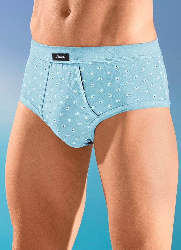 F&uuml;nferpack Slips aus Feinjersey, mit Eingriff, allover dessiniert 