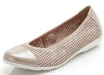 Caprice, sommerliche Damen-Ballerinas, Weite G, mit Gummizug MATTGOLD