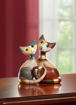 Katzenpaar Mira e Mio aus hochwertigem Biskuit-Porzellan 