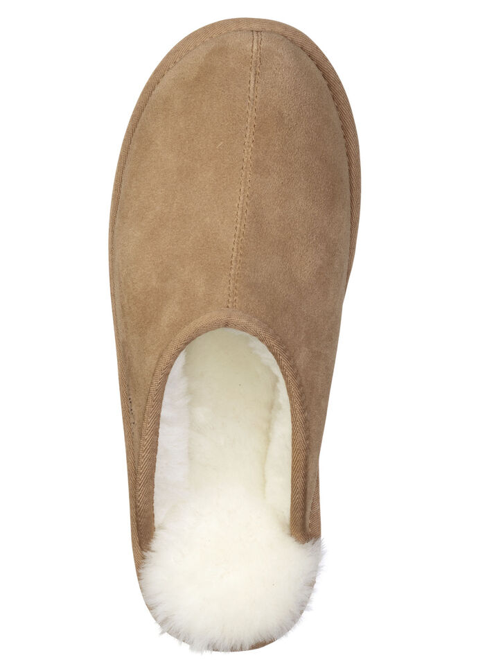 GINO GALANTE, trendige Herren-Hausschuhe, mit Lammfell CAMEL