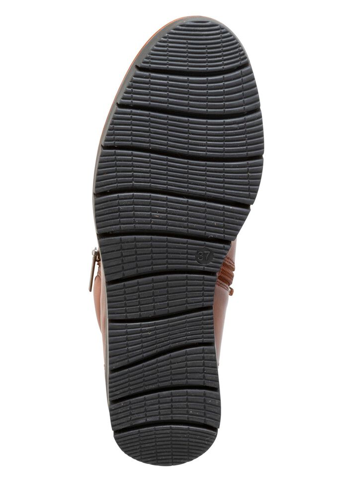 ELENA EDEN Schn&uuml;r-Bootie mit gepolstertem Schaftrand BRAUN