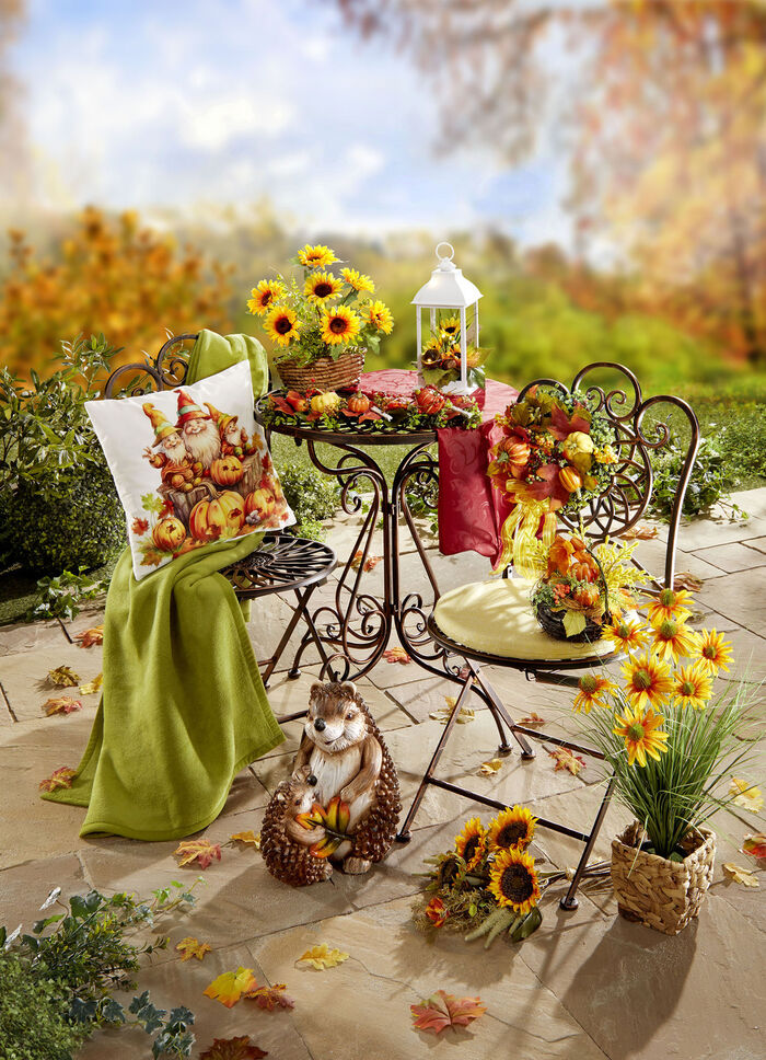 Herbstliche Kissenbezug in Samtoptik 