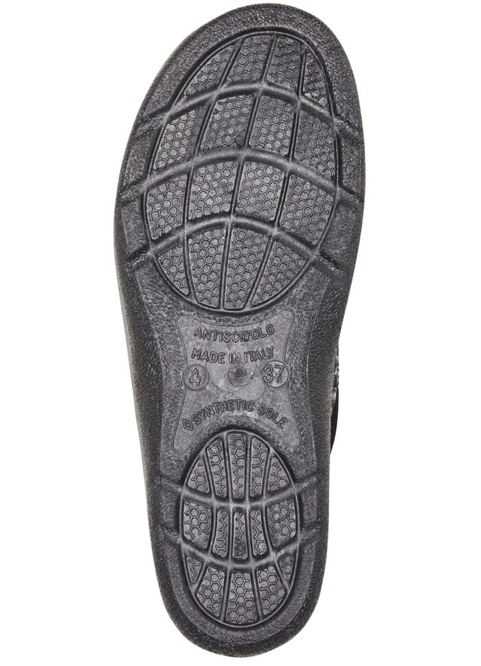 Pantoffel mit floralem Muster SCHWARZ