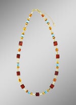 Halskette mit Bernstein und Türkis 