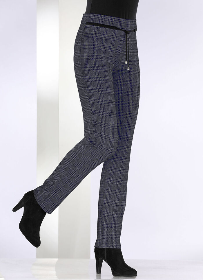 Hose mit aktueller Glencheck-Dessinierung MARINE-GRAFIT