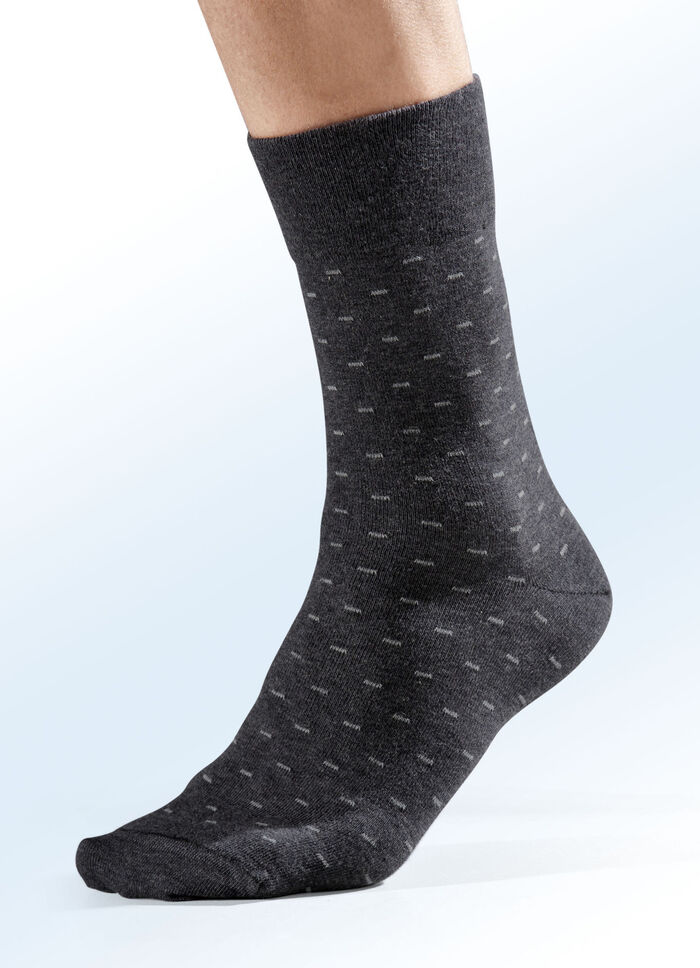 Fünferpack Socken mit handgekettelter Spitze und druckfreiem Bund 