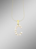 Personalisierte Eleganz: Buchstaben-Anhänger mit Süßwasser-Zuchtperlen 