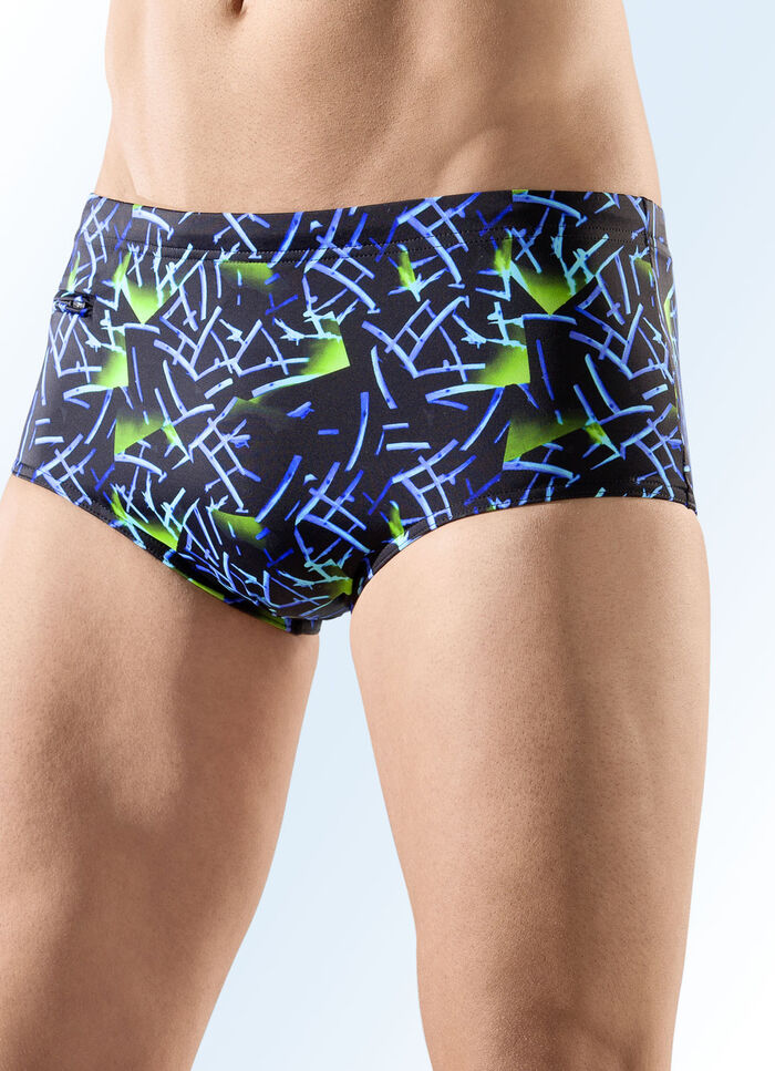 Badehose in h&ouml;herer Slipform mit Rei&szlig;verschlusstasche 