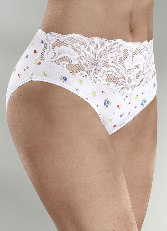 Viererpack Slips mit buntem Bl&uuml;mchendessin 