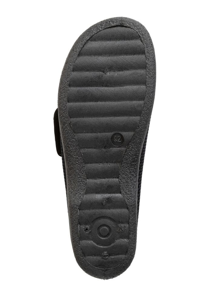 Hausschuh aus gepolstertem Textilmaterial SCHWARZ