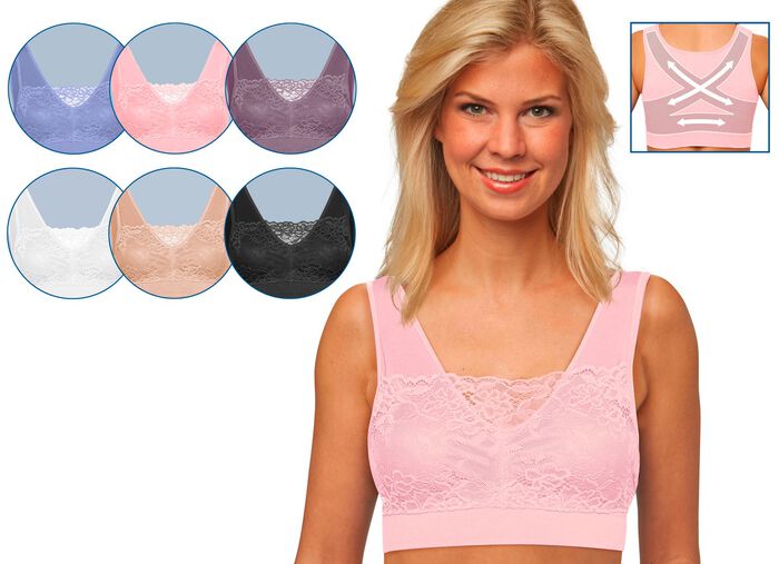 Comfort Spitzen BH im 3er-Set FLIEDER-ROSA-TAUPE