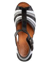 Gemini, modische Damen-Sandaletten, Weite G, mit Gummizug SCHWARZ-GRAU