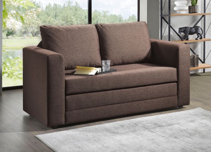 Schlafsofa mit 2 gro&szlig;en, weichen R&uuml;ckenkissen 