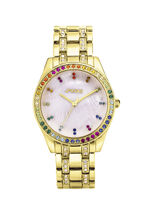 Pools Quartz-Damenuhr mit Metallbandgehäuse 