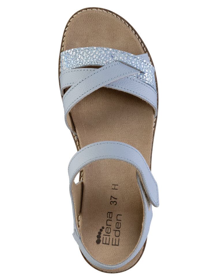 ELENA EDEN, modische Damen-Sandale, Weite H, mit herausnehmbarem Fußbett BLEU