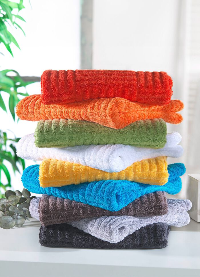 Flauschig weiche Frottier-Serie mit Hoch-Tief-Struktur ANTHRAZIT