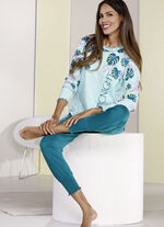 Schlafanzug von Laurina, mit gebogten B&uuml;ndchenabschl&uuml;ssen 