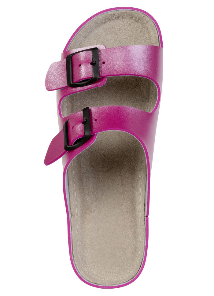 Klassische Damen-Pantoletten, mit verstellbaren Schließen PINK