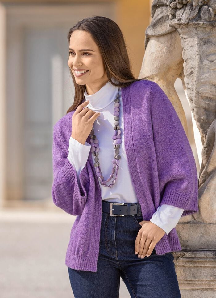 Strickjacke mit Alpaka KROKUS MELIERT