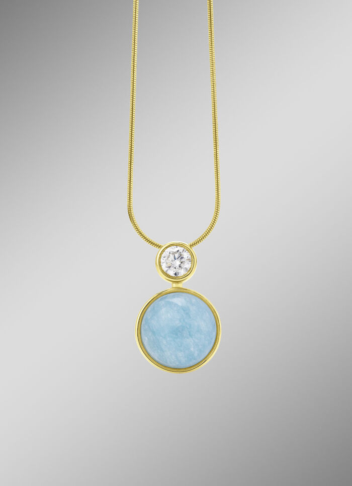 Elegante Raffinesse: Anhänger mit echtem, blauem Chalcedon 
