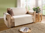 Sesselschoner, TV-Sesselschoner, Couchschoner, Armlehnenschoner und Kissenbez&uuml;ge in Cordoptik CREME