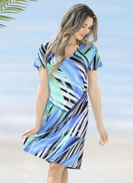 Laurina Kleid mit farbbrillantem Druckdessin und kurzen &Auml;rmeln 