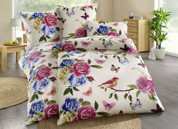 Beidseitig bedruckte Bettw&auml;sche-Garnitur von Florella 