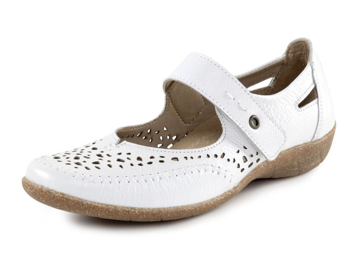 ELENA EDEN Slipper aus luftig durchbrochenem Leder WEISS