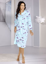 Nachthemd, lange Knopfleiste und knöpfbare Bündchenabschlüssen 