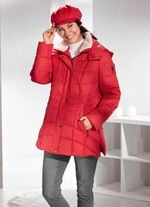 Funktionsjacke mit abnehmbarem Kunstpelz-Besatz am Kragen FEUERROT