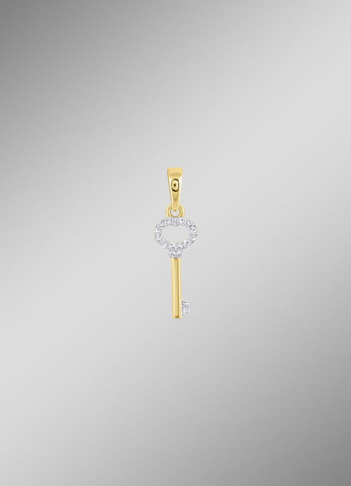 Schlüssel-Anhänger mit 14 Diamanten 