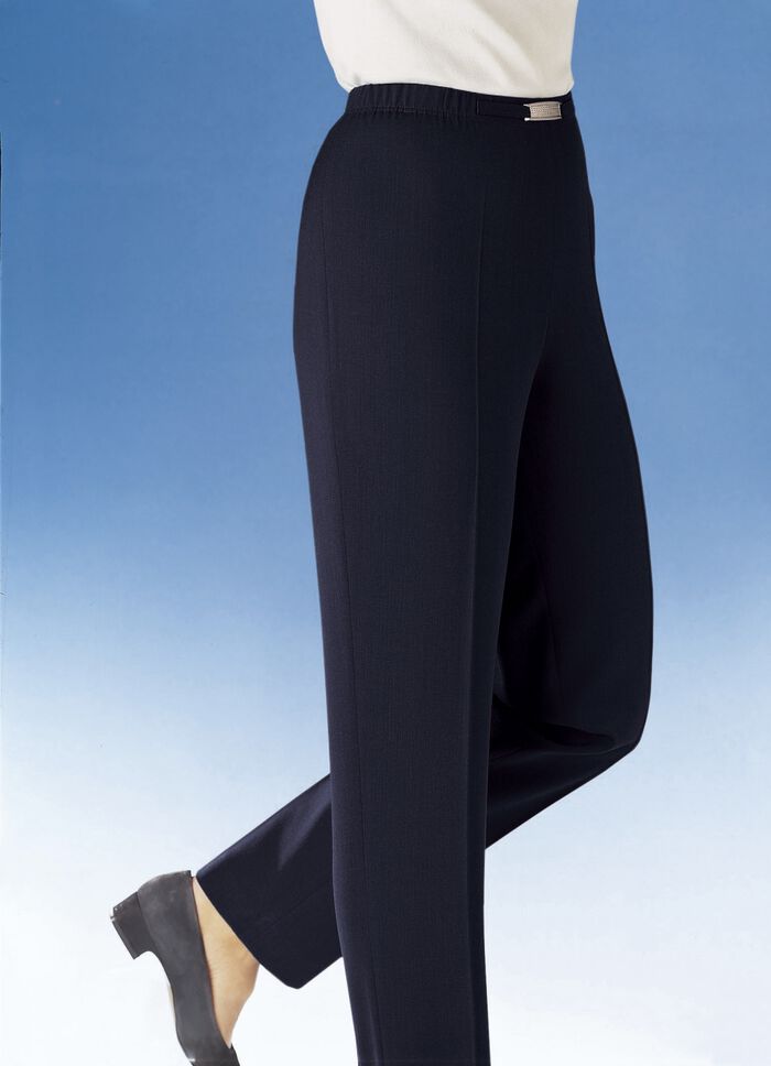 Hose mit Metallzier am Bund in 8 Farben MITTELBRAUN MEL.