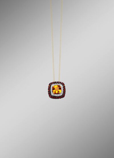 Bezaubernder Anh&auml;nger mit Brillanten, Citrin und Granat 