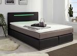 Boxspringbett mit Topper und LED-Beleuchtung ANTHRAZIT-TAUPE