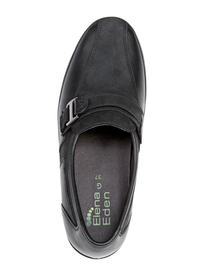 ELENA EDEN Slipper aus Nappaleder und geprägtem Lackleder SCHWARZ
