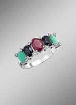 Farbenfrohe Eleganz: Damenring mit echten Edelsteinen 