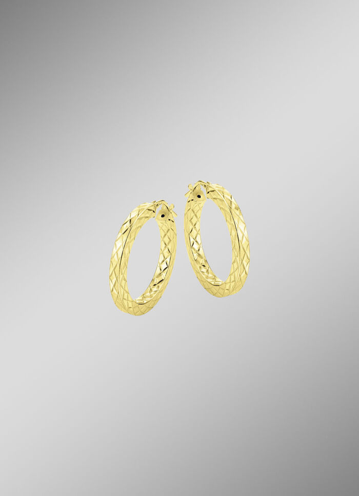 Creolen mit Struktur aus vergoldetem Silber 